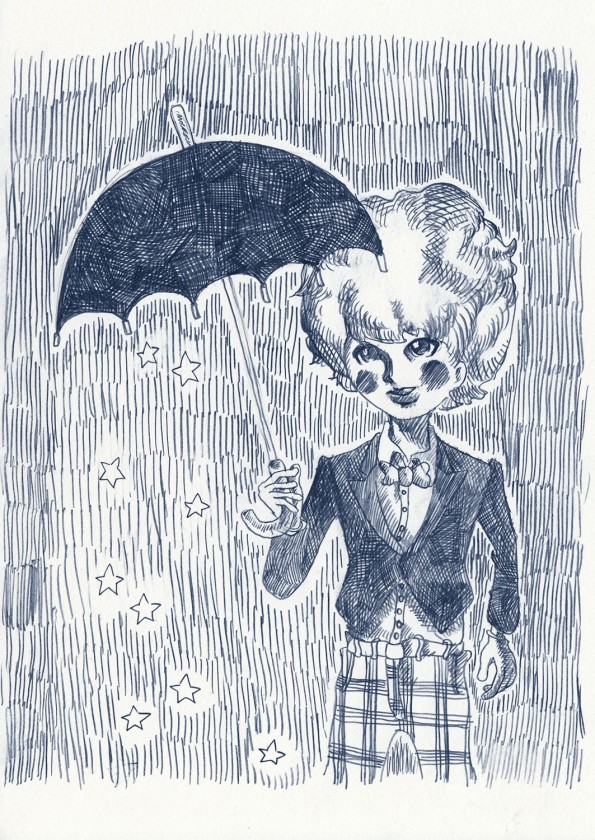 少年と傘