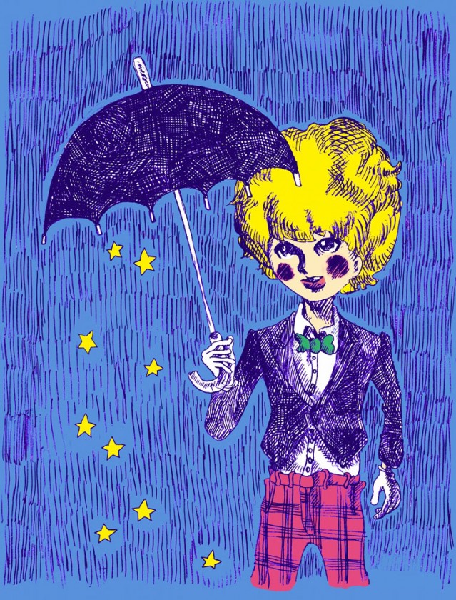 少年と傘（着色版）